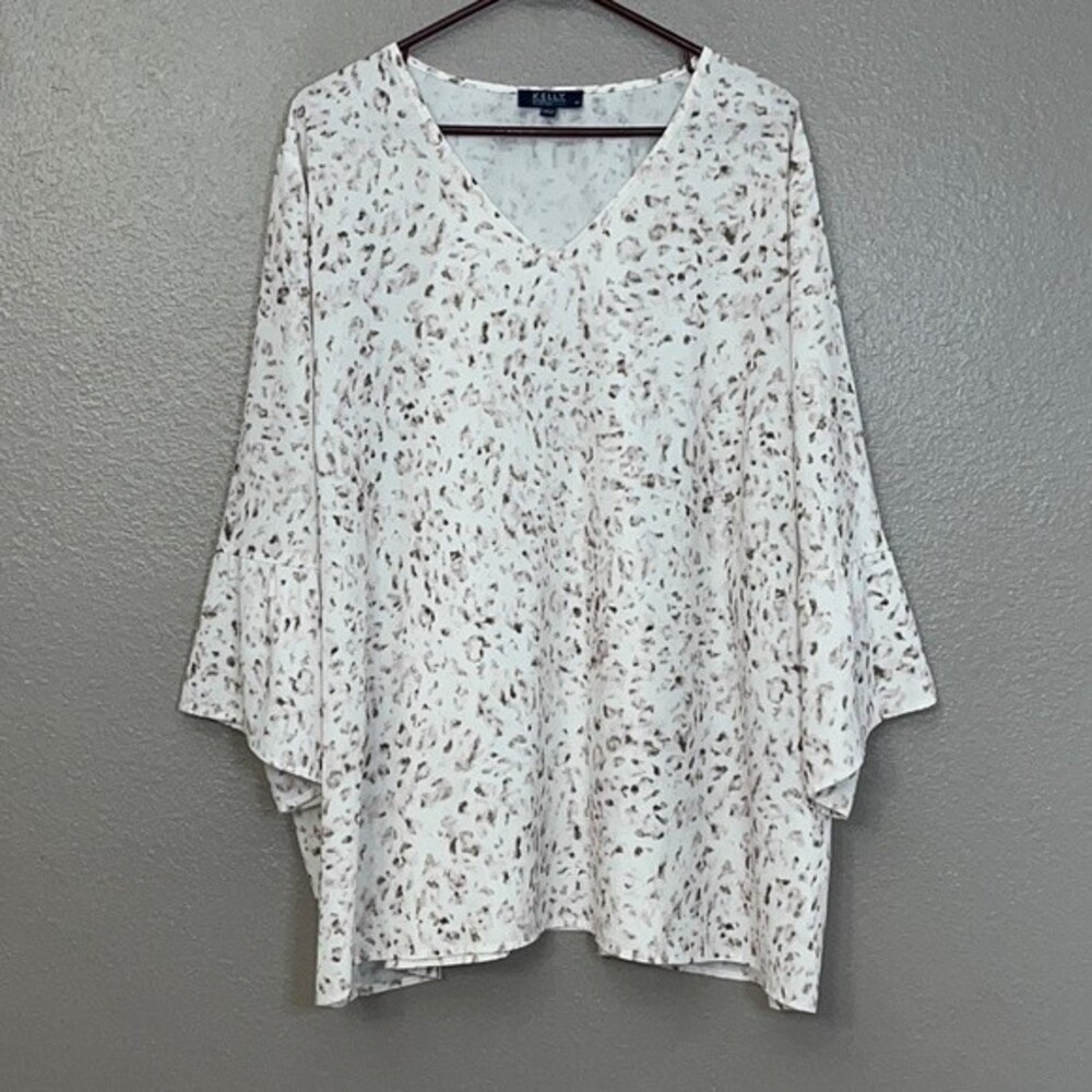 Kelly by Clinton Kelly Womens Long Sleeve Top 3X Boho Peasant Style Blouse